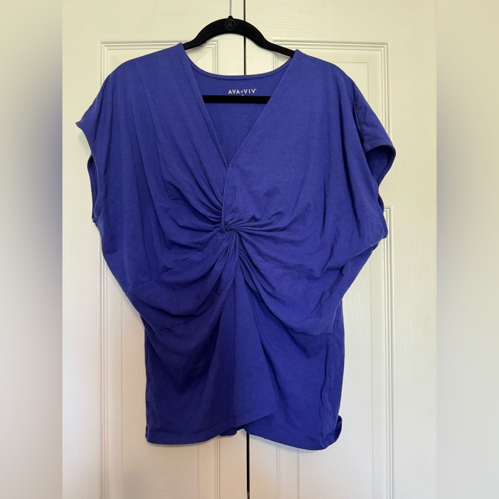 Ava & Viv Blue Women’s Sleeveless Blouse Size 1X V-Neck